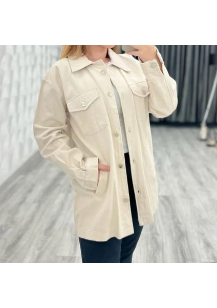 Kadın Gabardin Gömlek Yaka Ceket fiyatları