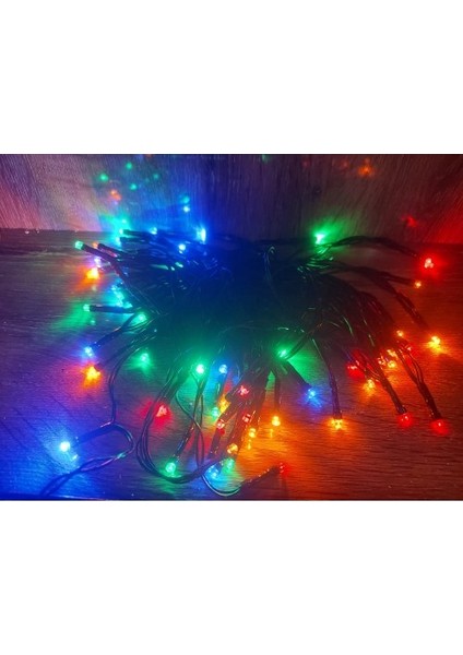 10M 100 LED Pilli 2 Kademeli Rgb Işık Siyah Kablo