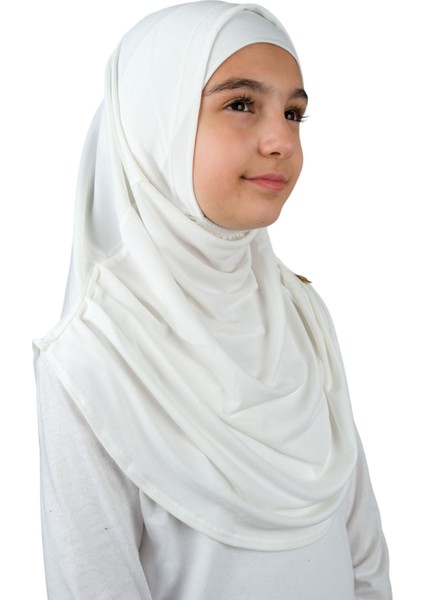 Pratik Hazır Geçmeli Boneli Çocuk Şal Beyaz fırsatları