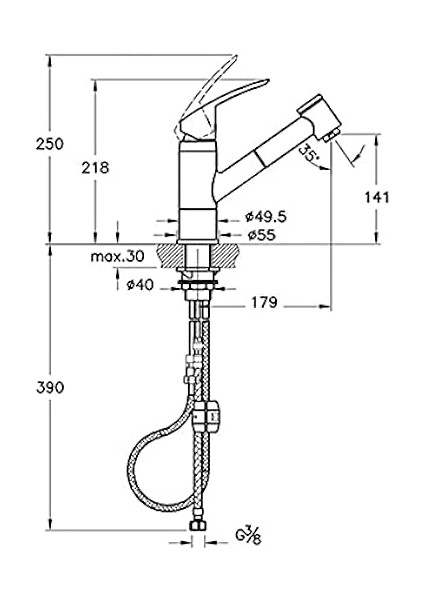 Harmony Xl A42147 Pull-Out Eviye Bataryası, 8 Litre/dk Akış Hızı, Uzayabilen El Duşu, Krom fiyatları
