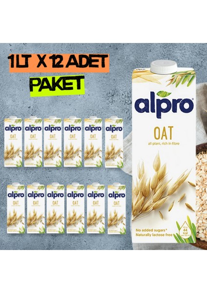 Adet Alpro Yulaf Sütü 1 Lt x 12 Adet