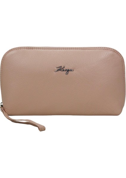 Hakiki Deri Bilek El Askılı Kadın Makyaj Kozmetik Çanta 20029