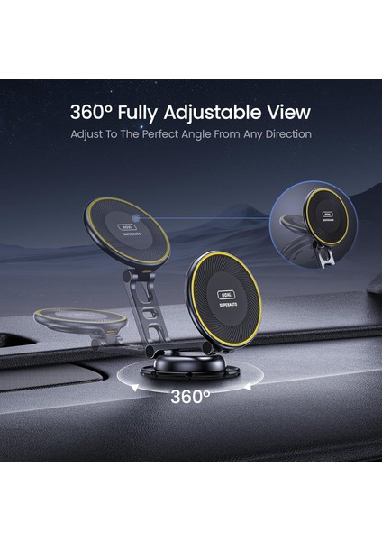 Kablosuz Magsafe Araç Montaj Şarj Cihazı, Tamamen Metal 15W Hızlı Magsafe Şarj Cihazı, Eller Se modelleri