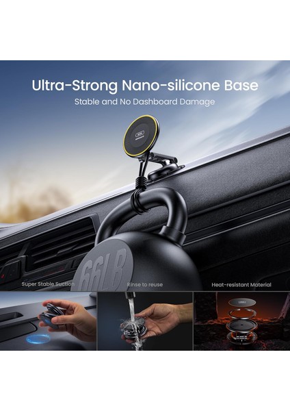 Kablosuz Magsafe Araç Montaj Şarj Cihazı, Tamamen Metal 15W Hızlı Magsafe Şarj Cihazı, Eller Se fırsatları