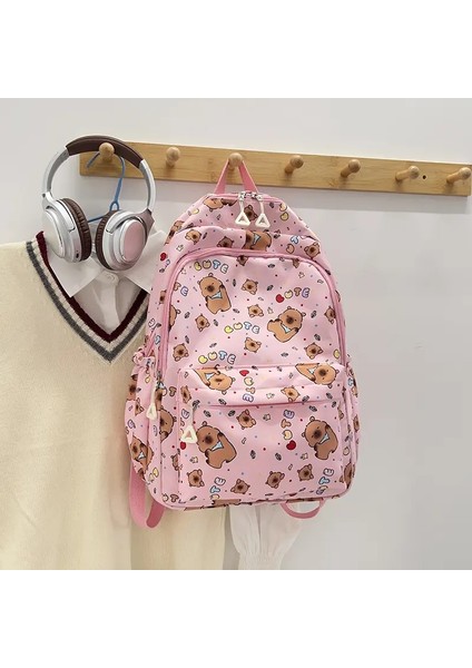Kawaii Sevimli Ayı Rilakkumas Backpack Büyük Kapasiteli Anime Karikatür Sırt Çantası Şık Öğrenci Okul Çantası Omuz Çantaları Schoolbagcolor: Pembe (Yurt Dışından)