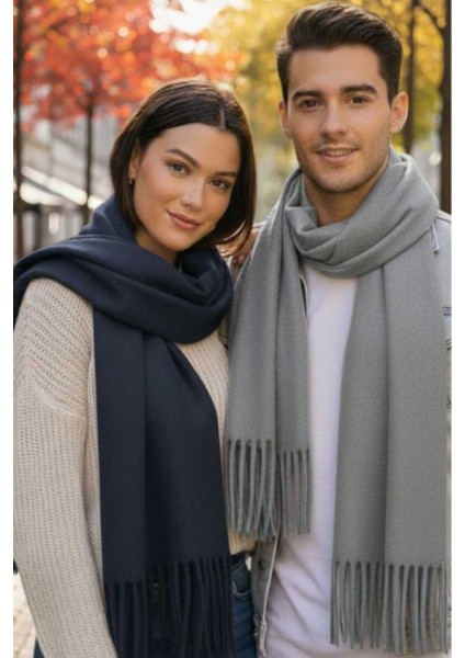 Unisex Yumuşak Dokulu Püsküllü Kışlık Buklet Atkı Şal 2'li Set fırsatları