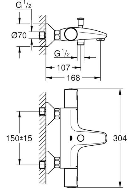 Precision Start Termostatik Banyo Bataryası, Su Tasarruflu, Krom, 34598000 indirimleri
