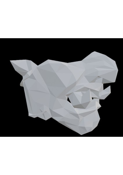 3D Baskı Geometrik Yarım Yüz Maske (Boyanabilir- Dekor ve Hobi İçin)