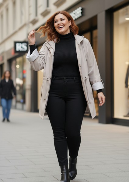 Büyük Beden Kapüşonlu Bej Renkli Bonding Ceket fiyatları