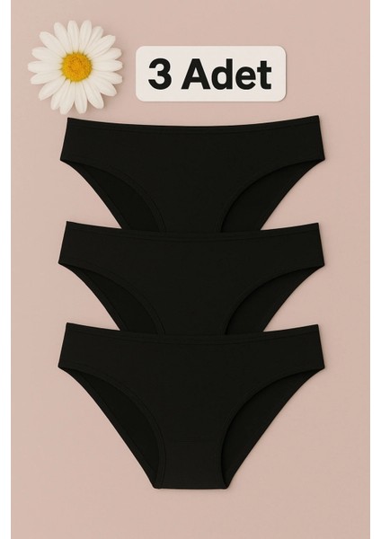 3' Lü Papatya Bambu Bikini Külot Siyah 2521 fiyatları