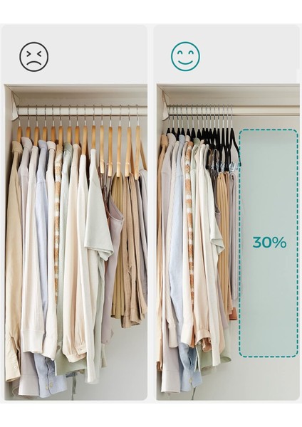 Elbise Askısı Kadife, 12'li Set, Etek Askısı, 42,5 cm Genişliğinde, Ayarlanabilir Klipsli, fırsatları