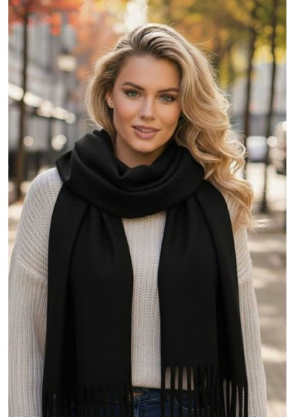 Unisex Yumuşak Dokulu Püsküllü Kışlık Buklet Atkı Şal 2'li Set indirimleri