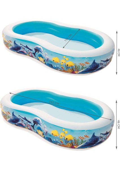 Family Pool Sea Ground, 262 x 157 x 46 Cm, Çok Renkli fiyatları