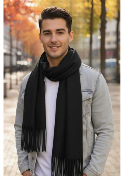 Unisex Yumuşak Dokulu Püsküllü Kışlık Buklet Atkı Şal 2'li Set indirimleri