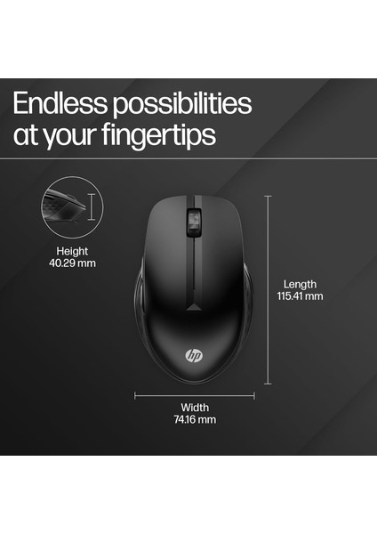 430 Çoklu Bluetooth Kablosuz Mouse Siyah 3B4Q2AA modelleri