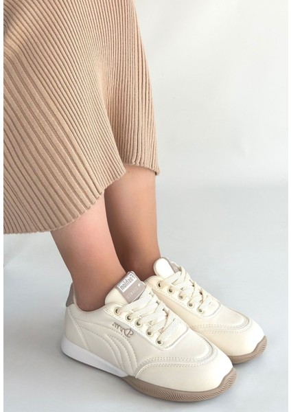 Tawen Bej Cilt Bağcıklı Spor Ayakkabı fiyatları