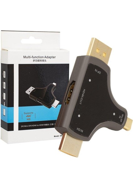 Mini Dp+Dp+Hdmı To HDMI 4K Çevirici