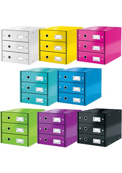 60480095 Click & Store Wow Çekmeceli Evrak Rafı, 3 Çekmeceli, Siyah fırsatları
