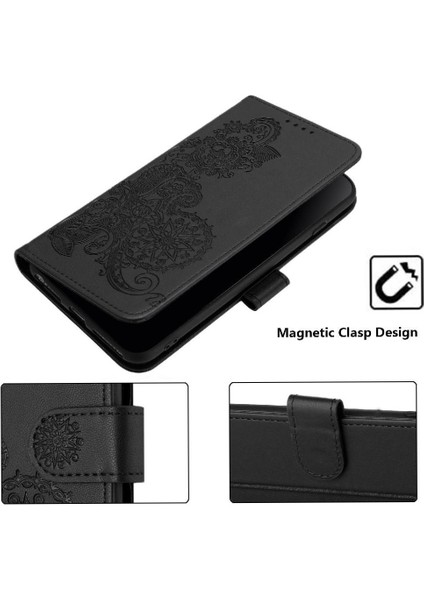 Samsung Galaxy S25 Için Kart Yuvası ve Destekli Koruyucu Manyetik Kapatmalı Pu Deri Kılıf (Yurt Dışından) modelleri