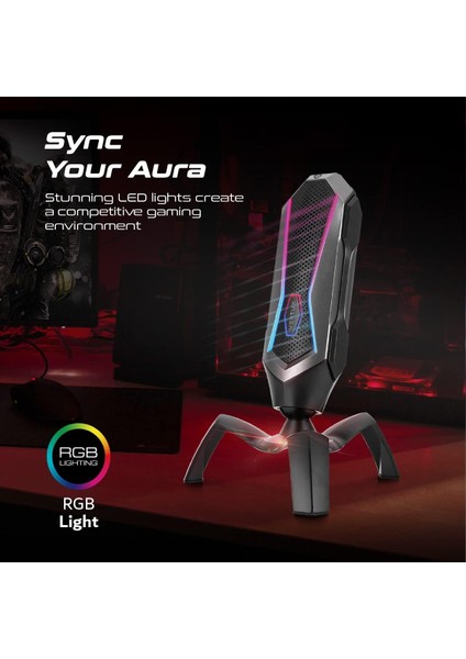 Oyuncu Mikrofonu Touch Kontrol Uzaylı Tasarım LED Işıklı Hd Kayıt - Vertux Marshal fiyatları