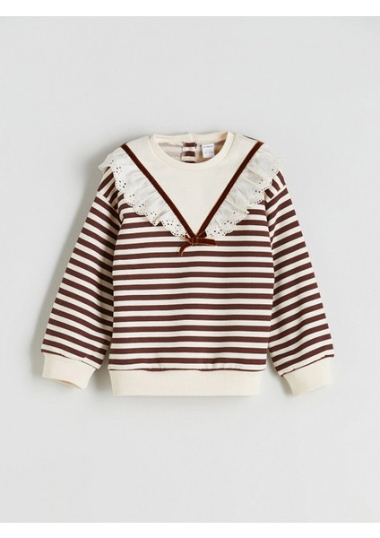 Lcw Kids Kahverengi Bebe Yaka Çizgili Kız Çocuk Sweatshirt ve Tayt 2'li fiyatları