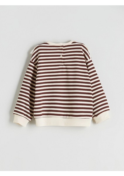 Lcw Kids Kahverengi Bebe Yaka Çizgili Kız Çocuk Sweatshirt ve Tayt 2'li fırsatları