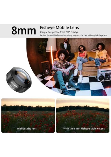 CL-004 Telefonlar Için 8mm Geniş Açılı Balık Gözü Lens modelleri