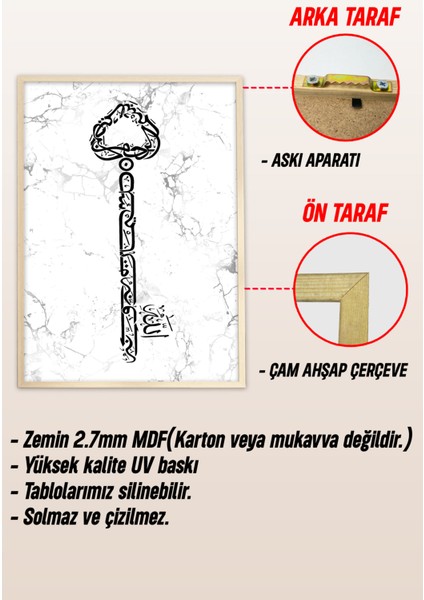 Ahşap Çerçeveli Mdf Tek Tablo Islami 4 Serisi (Kendi Tablo Setinizi Oluşturacağınız Liste) 23 x 32 Çerçeveli 1163 modelleri