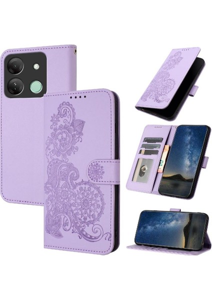 Tecno Spark 7 Hd Için Kart Yuvası ve Destekli Koruyucu Manyetik Kapatmalı Pu Deri Kılıf (Yurt Dışından)