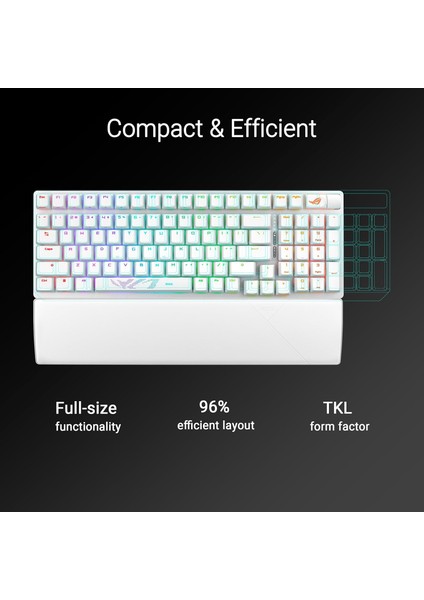 Rog Strix Scope Ii 96 Wl/nx Snow/pbt/uk/beyaz Wireless Oyuncu Klavyesi̇ 3 Farkli Bağlanti Türkç fiyatları