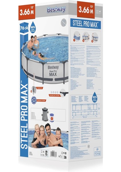Steel Pro Max Yer Üstü Havuz Seti 3,66 M x 76 cm indirimleri