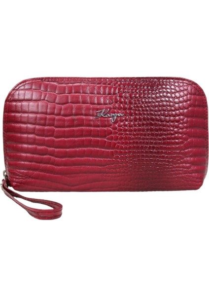 Hakiki Deri Bilek El Askılı Kadın Makyaj Kozmetik Çanta 20029