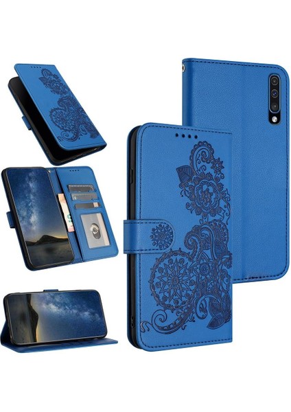 Samsung Galaxy A70 Için Kart Yuvası ve Destekli Koruyucu Manyetik Kapatmalı Pu Deri Kılıf (Yurt Dışından)