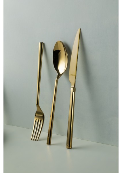 De Luxe S Gold Pvd 89 Parça Altın Çatal Kaşık Bıçak Takımı