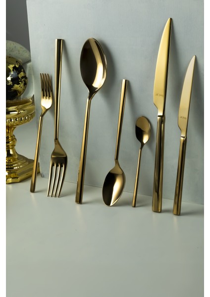 De Luxe S Gold Pvd 89 Parça Altın Çatal Kaşık Bıçak Takımı fiyatları
