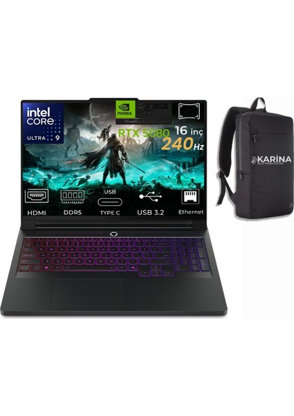 Legion Pro 7 Intel Core Ultra 9 275HX 83F5004STR-14 64GB 4tb RTX5080 16GB Freedos 16" 240Hz Wqxga Taşınabilir Bilgisayar