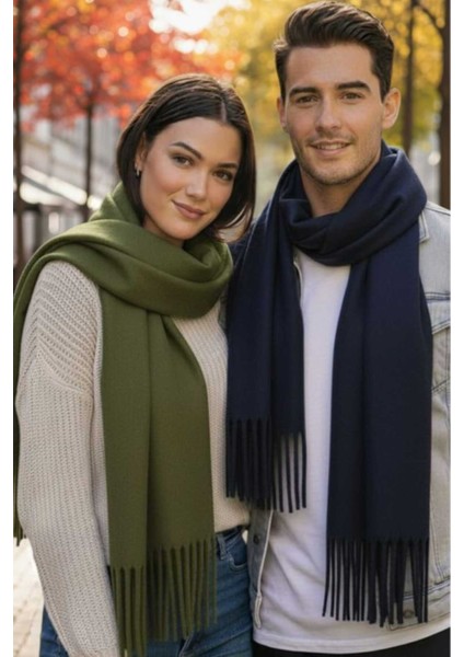 Unisex Yumuşak Dokulu Püsküllü Kışlık Buklet Atkı Şal 2'li Set fırsatları