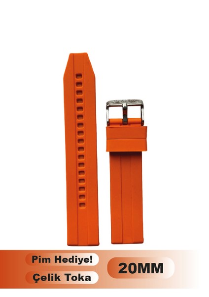 F1 Model Silikon Saat Kordonu – 20MM / 22MM – Turuncu, Mavi, Gri – Paslanmaz Çelik Tokalı + Pim Hediyeli