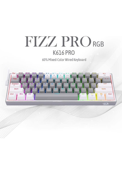 K616 Fizz Pro%60 3 Mod Kablolu, 2.4 Ghz Kablosuz, Bluetooth Mekanik Oyun Klavyesi, Doğrusal fiyatları