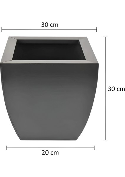Zenith 30 cm Kare Kavisli Saksı - İç ve Dış Mekan Modern Metal Saksılık (30x30/20 cm) modelleri