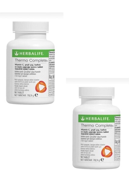 Thermo Complete 90 Tablet, Vitamin C, Yeşil Çay ve Kafein Içerir - 2li Set