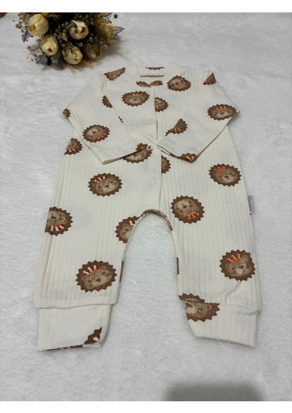 Tuembaby %100 Pamuk Aslan Manşetli Uzun Kollu Çıtçıtlı Unisex Bebek Tulumu fiyatları