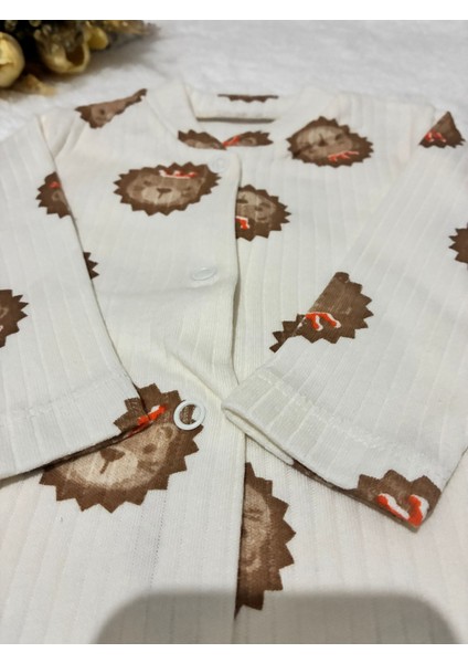 Tuembaby %100 Pamuk Aslan Manşetli Uzun Kollu Çıtçıtlı Unisex Bebek Tulumu fırsatları