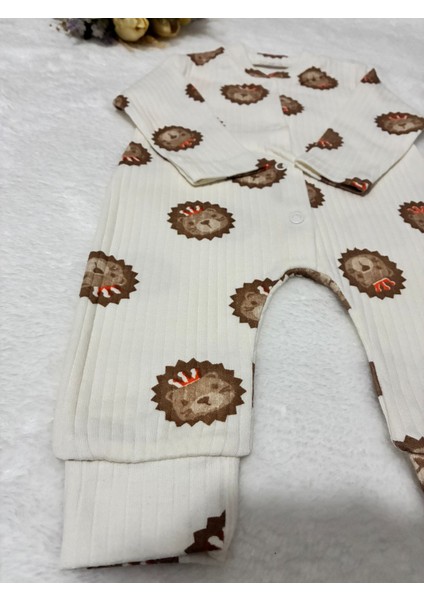 Tuembaby %100 Pamuk Aslan Manşetli Uzun Kollu Çıtçıtlı Unisex Bebek Tulumu indirimleri