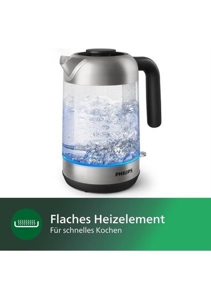 HD9339/80 Cam Su Isıtıcısı, 1,7 Litre, LED Aydınlatma, Kuru Çalışma Koruması, Çıkarılabilir modelleri