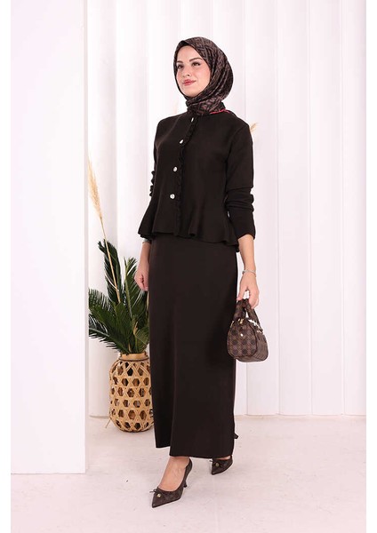 Triko Etek ve Hırka Takım 17040 Kahverengi fırsatları