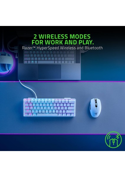 Orochi V2-950 Saate Kadar Pil Ömrüne Sahip Mobil Kablosuz Oyun Faresi (Ultra Hafif Tasarım, Hy modelleri