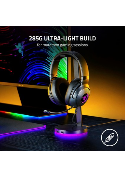 Kraken V3 x USB - Kablolu USB Oyun Kulaklığı (285 G'da Ultra Hafif, Triforce 40 mm Sürücüler, modelleri