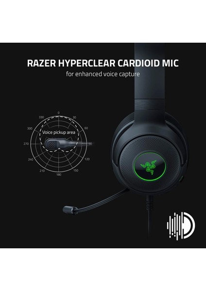 Kraken V3 x USB - Kablolu USB Oyun Kulaklığı (285 G'da Ultra Hafif, Triforce 40 mm Sürücüler, indirimleri