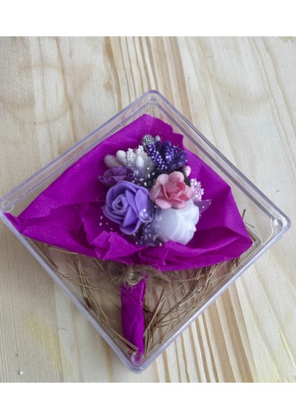 Mini Buket Mari Flowers Özel Tasarım Arkadaşa,sevgiliye Hediye Şeffaf Özel Kutuda